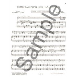 Kurt Weill: 3 Chansons (Voice & Piano)