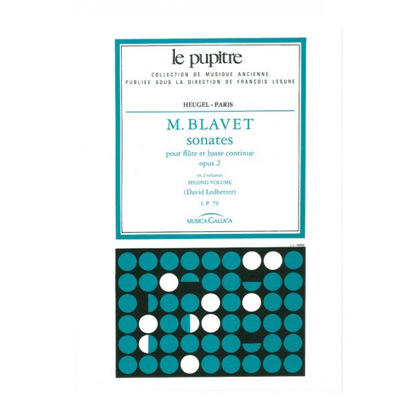 Blavet: Sonates pour flutes et continuo op 2 en deux volumes volume 2(lp 80)