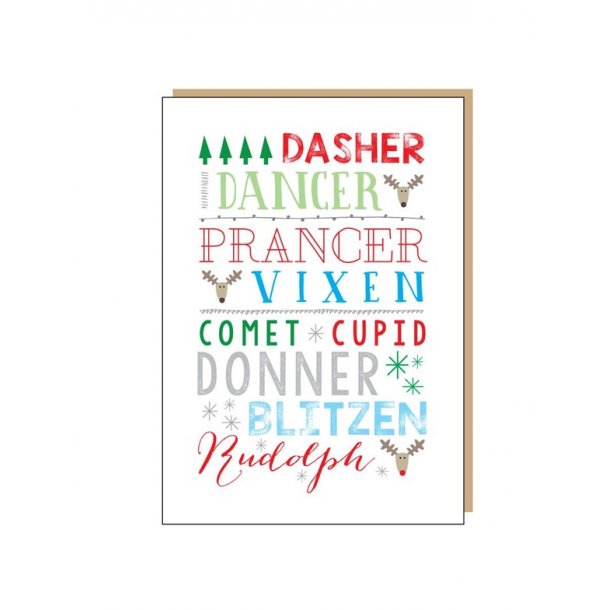 Holly Jolly Design: Rudolph The Red Nosed Reindeer - Christmas Card