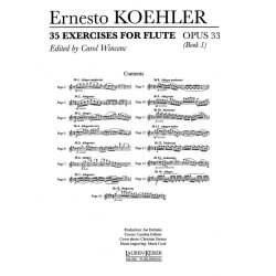 Ernesto Koehler: 35 Exercises For Flute Opus 33 - Book 1
