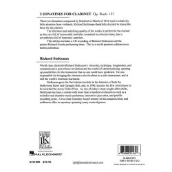 SCHUBERT FRANZ 2 SONATINES FOR CLARINET OP137 (STOLTZMAN) CLT/PF BK/CD