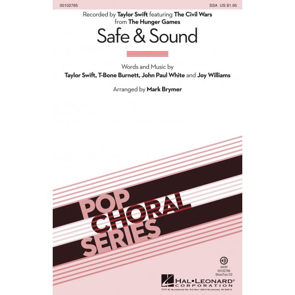 Swift Taylor Safe & Sound From The Hunger Games (Brymer Mark) Ssa Chor