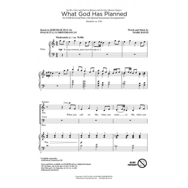 What God Has Planned : Gary Bonner Choral Series