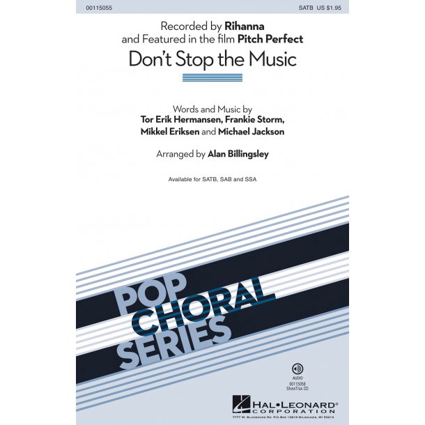 Don't Stop Music (Billingsley) Satb