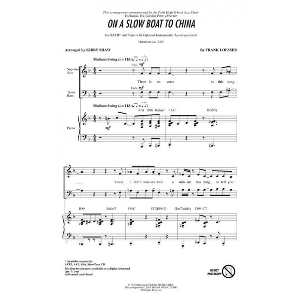 On a Slow Boat to China