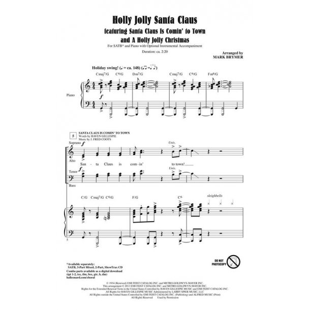 Holly Jolly/Santa Claus (Arr. Brymer) (ShowTrax CD)