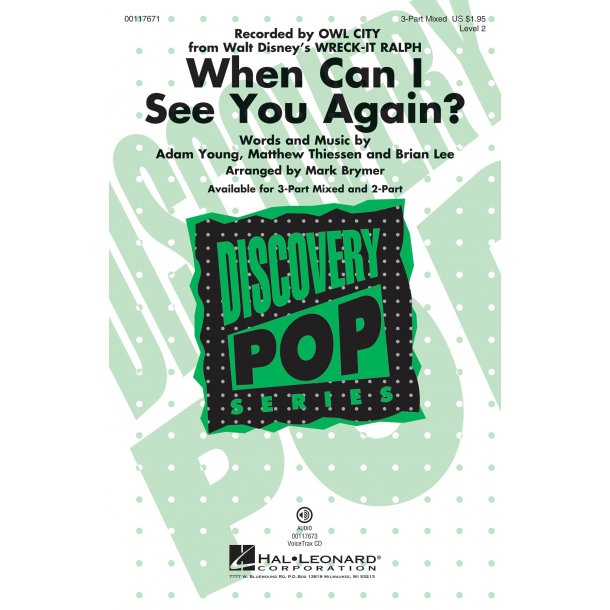 Owl City: When Can I See You Again (Arr. Brymer) (3-Part)