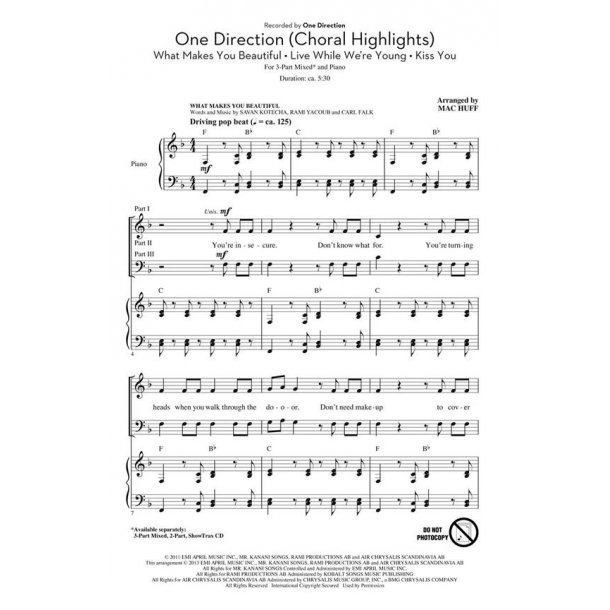 One Direction : Choral Highlights