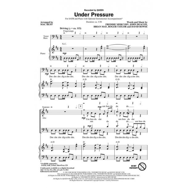 Under Pressure ShowTrax CD : ShowTrax CD