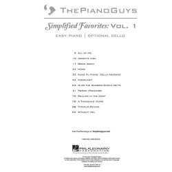Piano Guys The Simplified Favorites Vol 1 Pf/Vlc Pf Bk