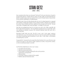 Stan Getz - Omnibook : For E-flat Instruments