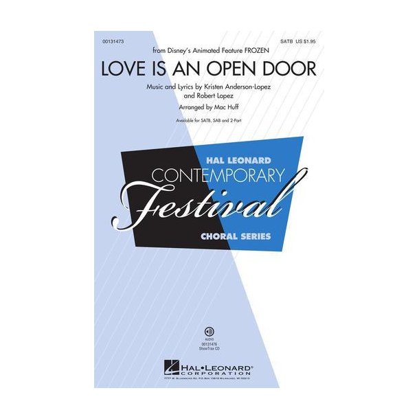Love Is An Open Door From Frozen (Arr Huff Mac) Showtrax Cd