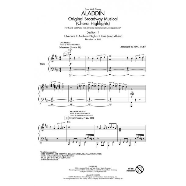 Aladdin - Original Broadway Musical : Choral Highlights
