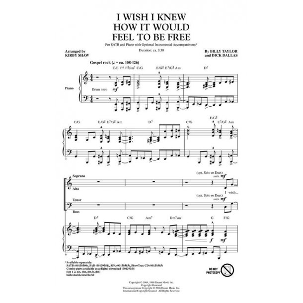 I Wish I Knew How It Would Feel Free