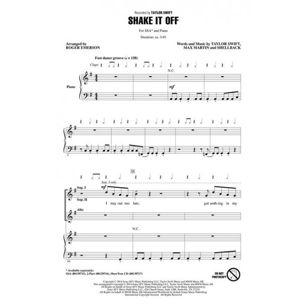 Shake It Off ShowTrax CD : ShowTrax CD