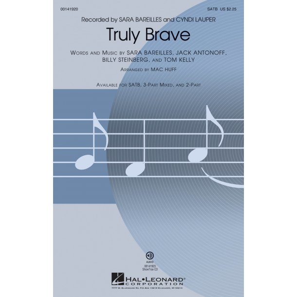 Bareilles And Lauper: Truly Brave (SATB Songbook)