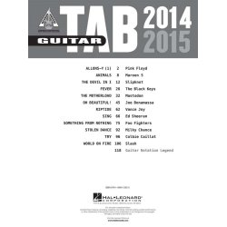 Guitar Tab 2014 2015 Guitar Recorded Version Gtr Tab Bk