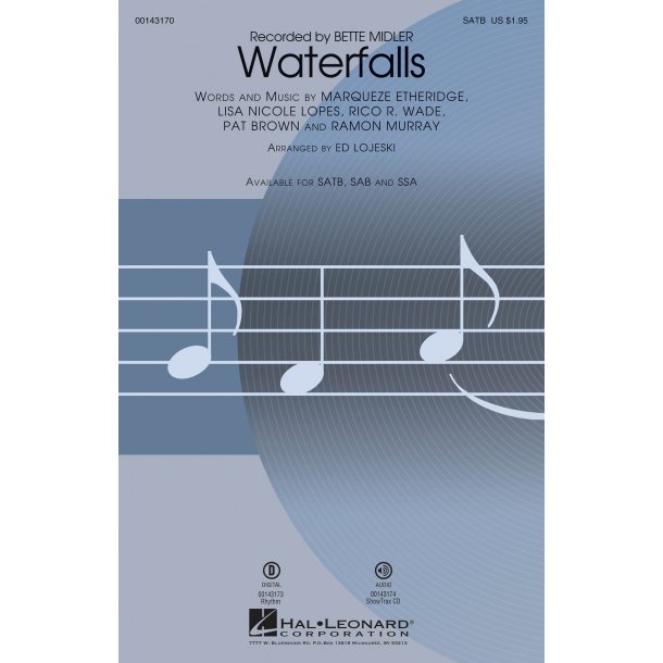 Bette Midler: Waterfalls (SATB, arr. Lojeski)