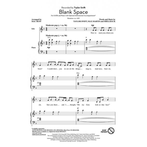 Blank Space ShowTrax CD : ShowTrax CD