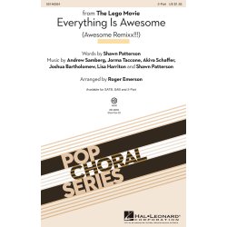 Everything Is Awesome From The Lego Movie (Emerson Roger) 2 Part Chor