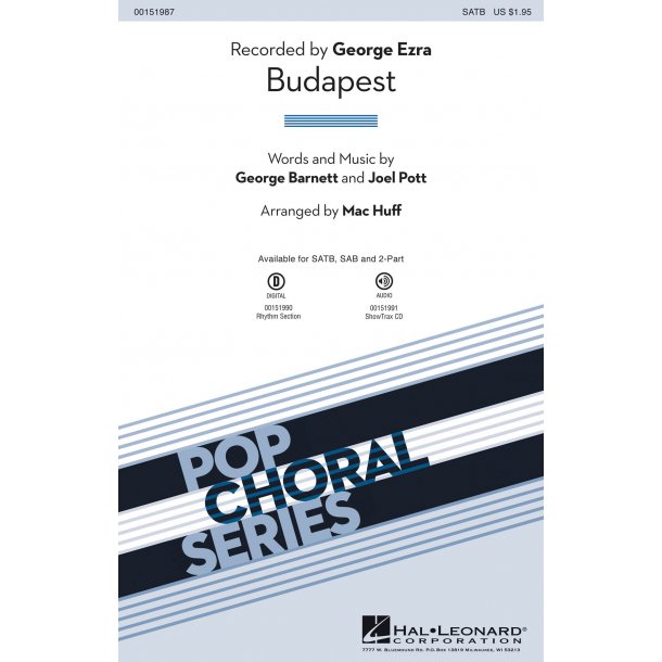 George Ezra: Budapest (SATB Songbook)