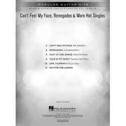 Cant Feel My Face Renegades & More Hot Singles Easy Gtr Tab Bk