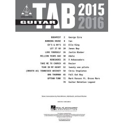 Guitar Tab 2015-2016: Guitar Recorded Versions