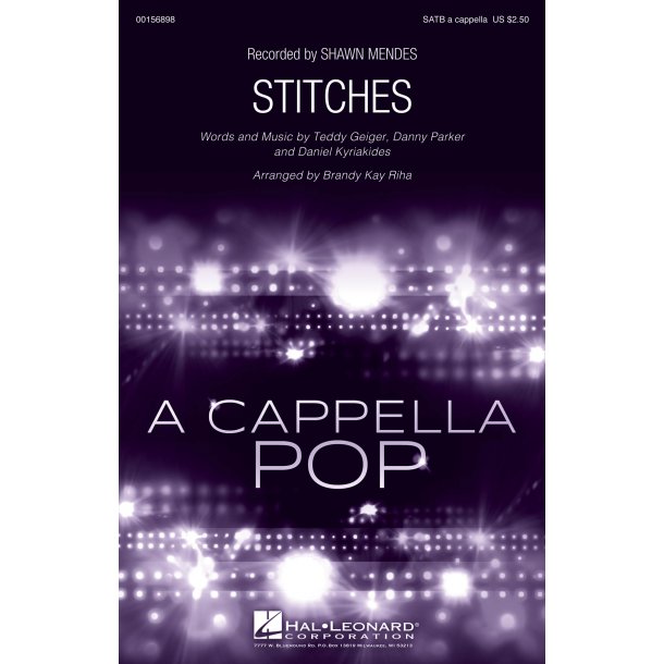 Shawn Mendes: Stitches (SATB A Cappella Songbook)