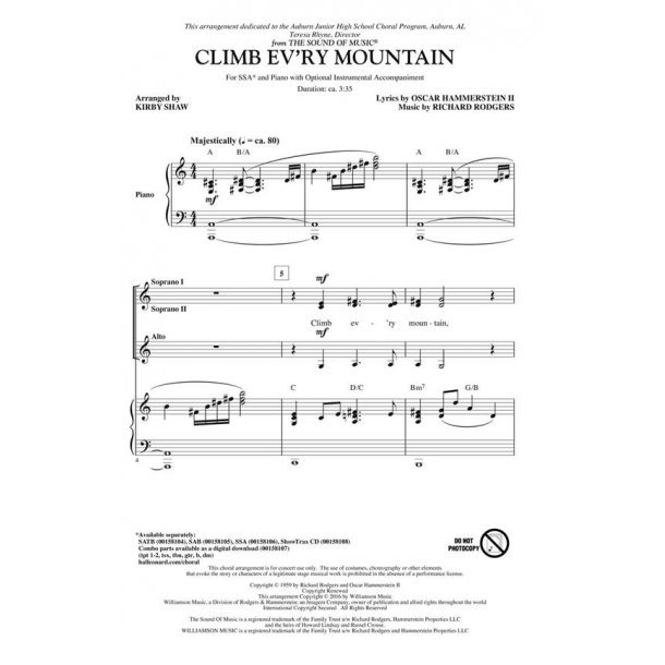 Kirby Shaw: Climb Ev'ry Mountain (SSA)