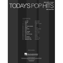 Today's Pop Hits: 3rd Edition - Big Note Piano