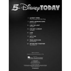 Disney Today: Five Finger Piano Songbook