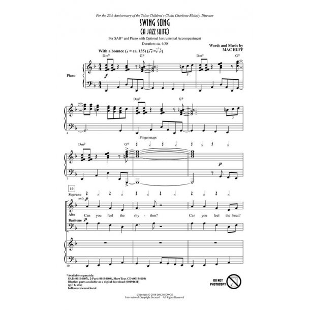 Swing Song (A Jazz Suite) : Discovery Level 2