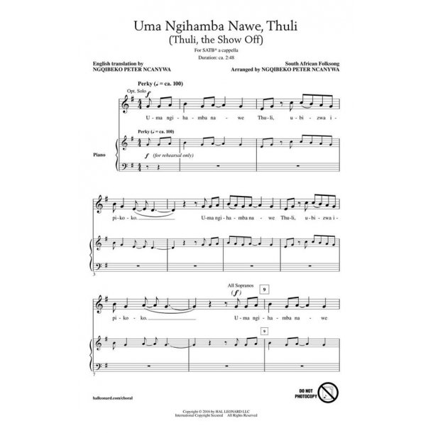 Uma Ngihamba Nawe, Thuli : (Thuli, the Show-Off)