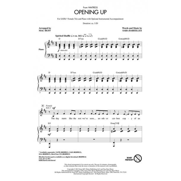 Opening Up (from Waitress)