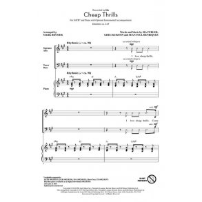 Sia: Cheap Thrills (Arr. Brymer) (ShowTrax CD)