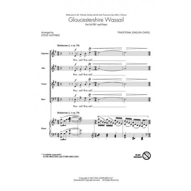 Gloucestershire Wassail : Timothy Seelig Choral Series