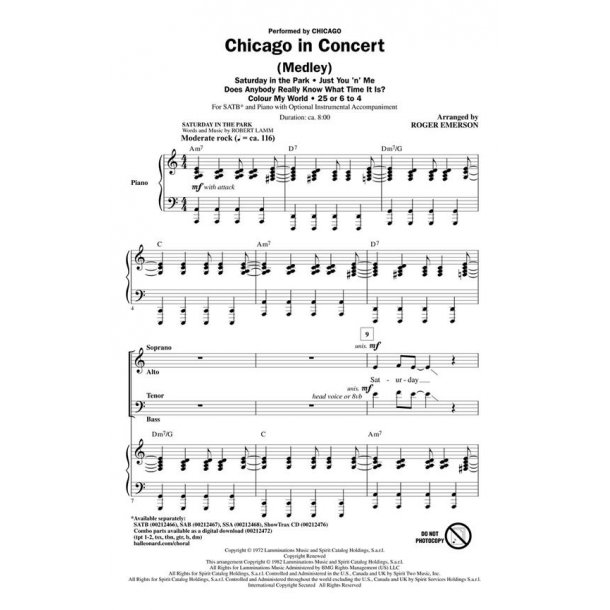 Chicago in Concert : Medley