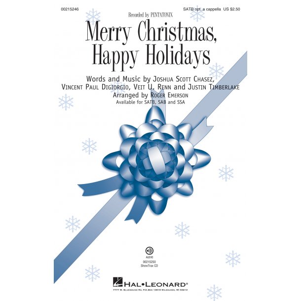 Pentatonix: Merry Christmas, Happy Holidays (Arr. Emerson) (SATB)