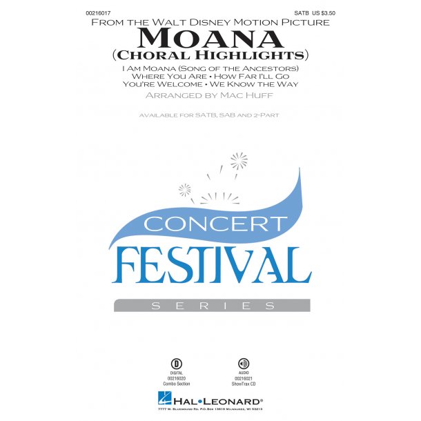 Moana (Choral Highlights) - SATB (arr. Huff)