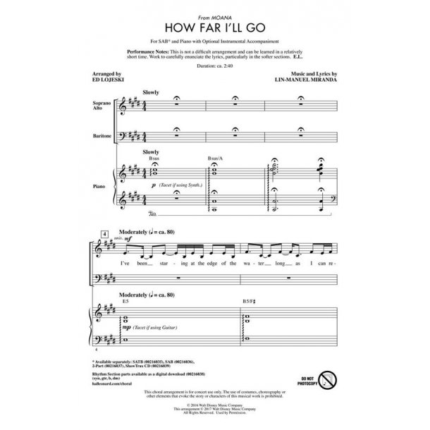 How Far I'll Go "Moana" - SAB (arr. Lojeski)