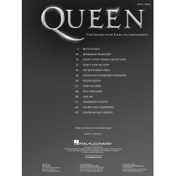 Queen: For Singers With Piano Accompaniment
