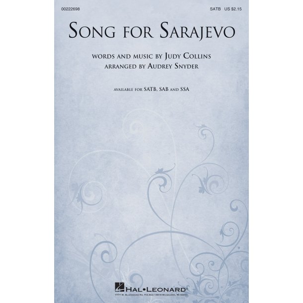 Judy Collins: Song For Sarajevo (Arr. Snyder) (SATB)