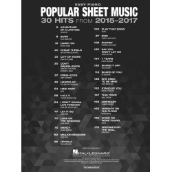 Popular Sheet Music: 30 Hits From 2015-2017