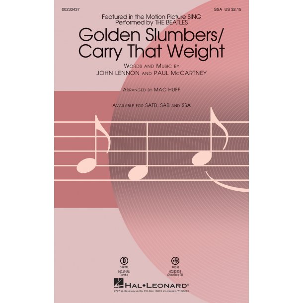 The Beatles: Golden Slumbers/Carry That Weight (From 'Sing') (Arr. Huff) (SSA)