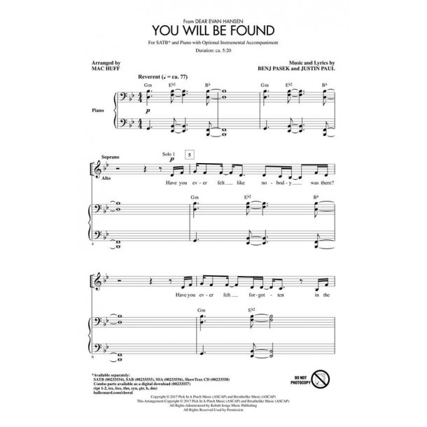 You Will Be Found : from Dear Evan Hansen