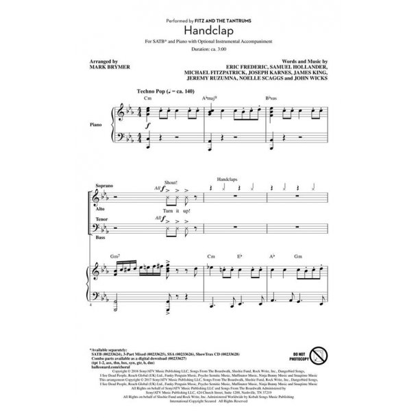 Shout Sheet music for Piano, Soprano, Alto, Baritone (Mixed Quartet)