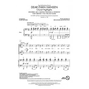 Dear Evan Hansen: Choral Highlights (Arr. Brymer) (ShowTrax CD)