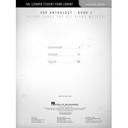 Pop Anthology Book 2 : 50 Pop Songs for All Piano Methods