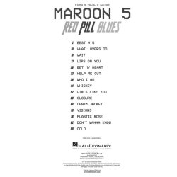 Maroon 5: Red Pill Blues (Piano, Vocal & Guitar)