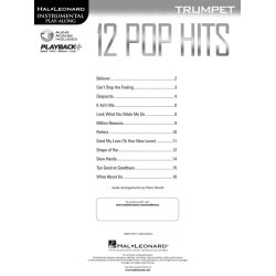 Hal Leonard Instrumental Play-Along : 12 Pop Hits - Trumpet (Book/Online Audio)